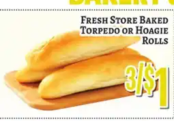 Trade Fair Supermarket FRESH STORE BAKED Torpedo or Hoagie Rolls offer