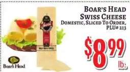 Trade Fair Supermarket BOAR'S HEAD SWISS CHEESE offer