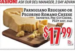Trade Fair Supermarket PARMIGIANO REGGIANO OR PECORINO ROMANO CHEESE offer