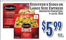 Trade Fair Supermarket STOUFFER'S SIDES OR LARGE SIZE ENTREES offer