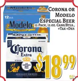 Trade Fair Supermarket CORONA OR MODELO Especial Beer offer