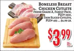 Trade Fair Supermarket BONELESS BREAST CHICKEN CUTLETS offer