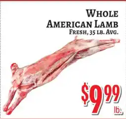 Trade Fair Supermarket WHOLE AMERICAN LAMB offer