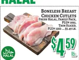 Trade Fair Supermarket BONELESS BREAST CHICKEN CUTLETS offer