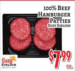 Trade Fair Supermarket 100% BEEF HAMBURGER PATTIES Suzy Sirloin offer