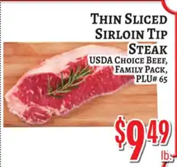 Trade Fair Supermarket THIN SLICED SIRLOIN TIP STEAK offer