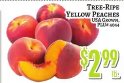Trade Fair Supermarket TREE-RIPED YELLOW PEACHES offer