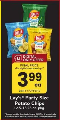 ACME Lay's Party Size Potato Chips offer