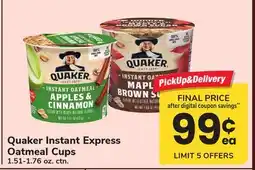 ACME Quaker Instant Express Oatmeal Cups offer