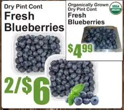 SuperFresh Organically Grown Dry Pint Cont Fresh Blueberries offer