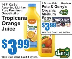 SuperFresh 46 Fl Oz Btl Assorted Light or Pure Premium: Grapefruit or Tropicana Orange Juice offer