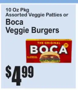 SuperFresh 10 Oz Pkg Assorted Veggie Patties or Boca Veggie Burgers offer