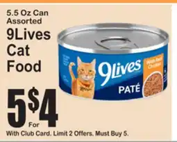 SuperFresh 9Lives Cat Food offer