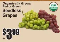 SuperFresh Organically Grown Red or Green Seedless Grapes offer