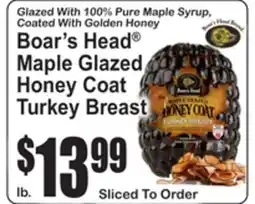 SuperFresh Boar's Head Maple Glazed Honey Coat Turkey Breast offer
