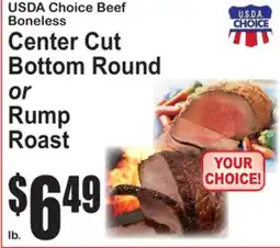 SuperFresh USDA Choice Beef Boneless Center Cut Bottom Round or Rump Roast offer