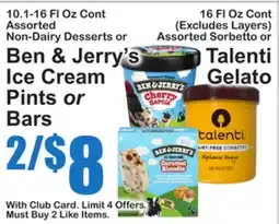 SuperFresh Ben & Jerry's Ice Cream Pints or Bars offer