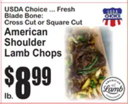 SuperFresh USDA Choice ... Fresh Blade Bone: Cross Cut or Square Cut American Shoulder Lamb Chops offer