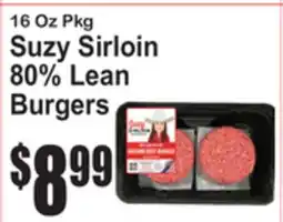 SuperFresh Suzy Sirloin 80% Lean Burgers offer