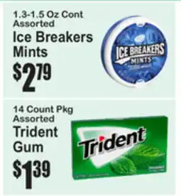 SuperFresh Ice Breakers Mints, Trident Gum offer