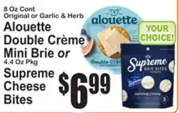 SuperFresh Alouette Double Crème Mini Brie or Supreme Cheese Bites offer