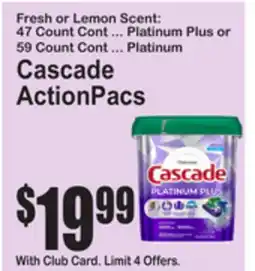 SuperFresh Cascade ActionPacs offer