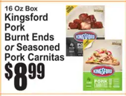 SuperFresh Kingsford Pork Burnt Ends or Seasoned Pork Carnitas offer