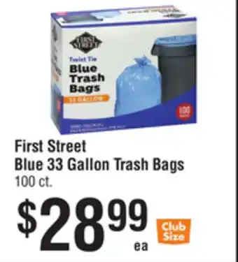 Smart & Final First Street Blue 33 Gallon Trash Bags offer