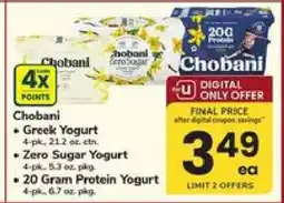 Safeway Chobani Yogurt offer