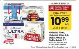 Safeway Michelob Ultra, Michelob Ultra 0.0, Stella Artois or Stella Artois 0.0 offer