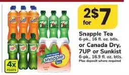 Safeway Snapple Tea or Canada Dry, 7UP or Sunkist offer