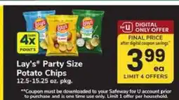 Safeway Lay's Party Size Potato Chips offer