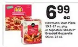 Safeway Newman's Own Pizza or Signature SELECT Breaded Mozzarella Sticks offer