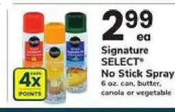 Safeway Signature SELECT No Stick Spray offer