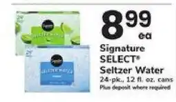 Safeway Signature SELECT Seltzer Water offer