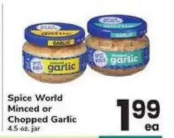 Safeway Spice World minced or chopped garlic offer