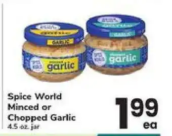 Safeway Spice World minced or chopped garlic offer