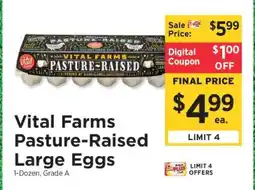ShopRite Vital Farms Pasture-Raised Large Eggs offer