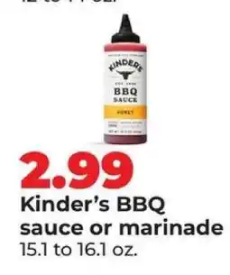 Hy-Vee Kinder's BBQ Sauce or Marinade offer