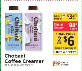 ShopRite Chobani Coffee Creamer offer