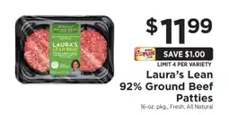 ShopRite Laura’s Lean 92% Ground Beef Patties offer