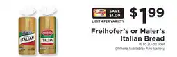 ShopRite Freihofer's or Maier's Italian Bread offer