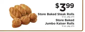 ShopRite Store Baked Steak Rolls offer