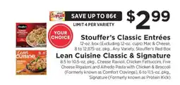 ShopRite Stouffer’s Classic Entrées / Lean Cuisine Classic & Signature offer