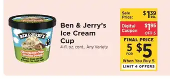 ShopRite Ben & Jerry’s Ice Cream Cup offer