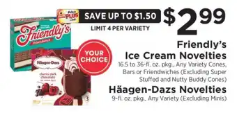 ShopRite Friendly's Ice Cream Novelties offer