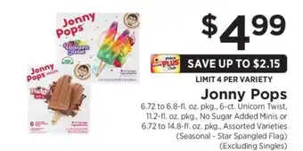 ShopRite Jonny Pops offer