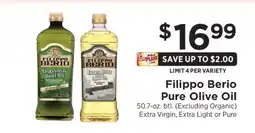 ShopRite Filippo Berio Pure Olive Oil offer