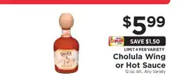 ShopRite Cholula Wing or Hot Sauce offer