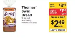 ShopRite Thomas' Swirl Bread offer